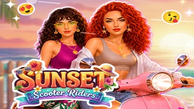 besties-sunset-scooter-rider